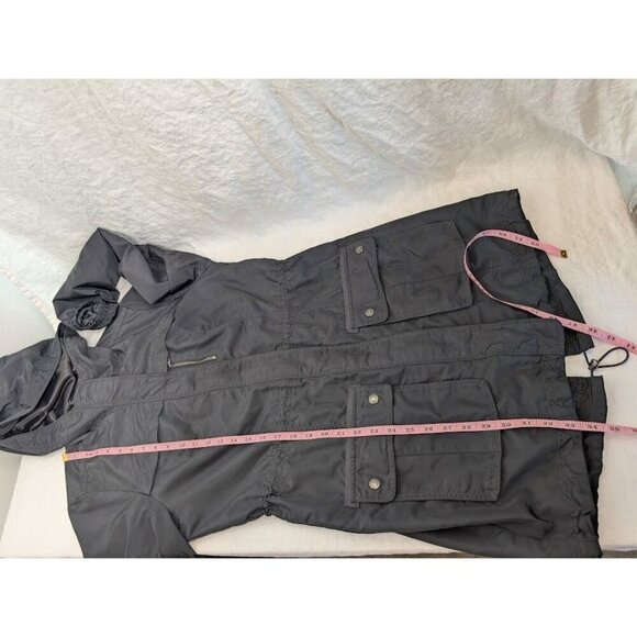 Abercrombie & Fitch gray windbreaker zip up hooded jacket women's size Medium - Picture 7 of 7